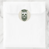 Halloween Skull Classic Round Sticker (Tas)