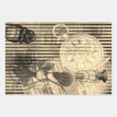 Halloween Skull  Clock en Green Pumpkin Inpakpapier Vel (Voorkant 2)