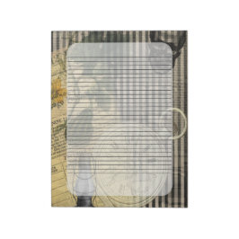 Halloween Skull  Clock en Green Pumpkin Notitieblok