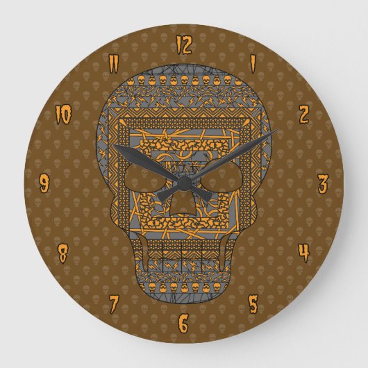 Halloween Skull Clock Grote Klok (Voorkant)