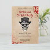 Halloween  Skull Cocktail Party Uitnodiging (Staand voorkant)