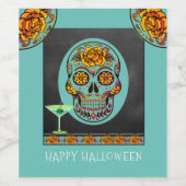 Halloween Skull Cocktail Party Wijn Etiket (Enkel label)