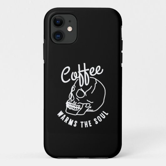 halloween skull Coffee warms the soul white Case-Mate iPhone Case (Achterkant)