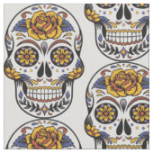 Halloween Skull Combed Cotton Fabric Stof (Close Up)