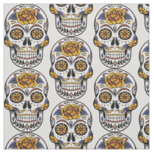 Halloween Skull Combed Cotton Fabric Stof