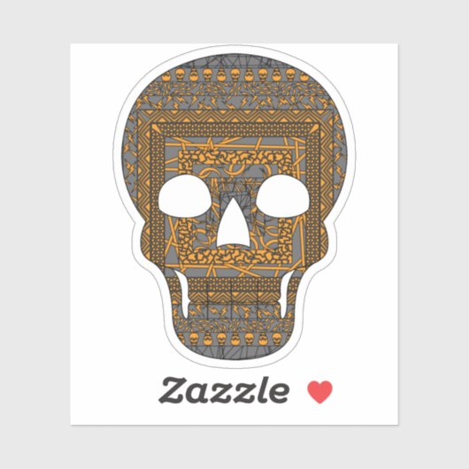 Halloween Skull Contour Sticker (Vel)