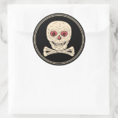 Halloween Skull & Crossbones Ronde Sticker (Tas)