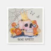 Halloween Skull Crown Butterfly Spider Dark Spooky Servet (Voorkant)