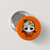 Halloween Skull Cupcake Ronde Button 3,2 Cm (Voorkant /achterkant)