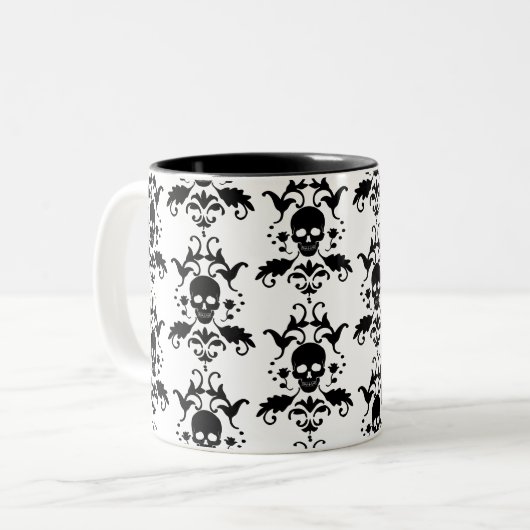 Halloween Skull Damask mok (Voorkant links)