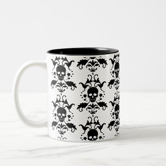Halloween Skull Damask mok (Links)