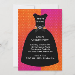 Halloween Skull Dress Invitation Sjabloon Kaart