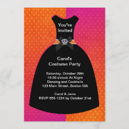 Halloween Skull Dress Invitation Sjabloon Kaart