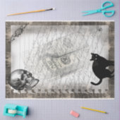Halloween Skull en Black Cat Script Ephemera Tissuepapier (Craft)