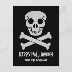 Halloween Skull en Bot Briefkaart