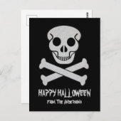 Halloween Skull en Bot Briefkaart (Voorkant / Achterkant)