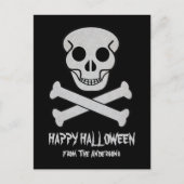 Halloween Skull en Bot Briefkaart (Voorkant)