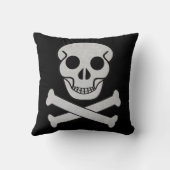 Halloween Skull en Bot Sierkussen (Achterkant)