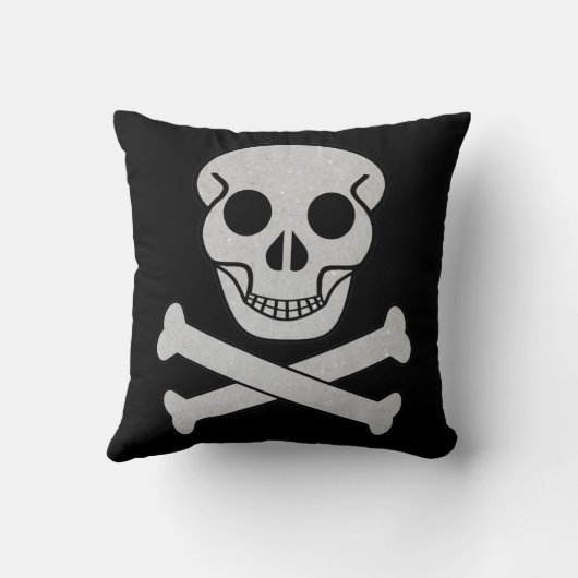 Halloween Skull en Bot Sierkussen (Achterkant)