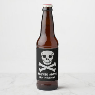 Halloween Skull en Botten Beer Fles Etiket Reeks