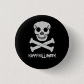 Halloween Skull en Botten Button Badge (Voorkant)