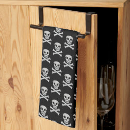 Halloween Skull en Botten Kitchen Towelen Theedoek