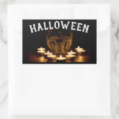 Halloween Skull en Candles Rechthoekige Sticker (Tas)