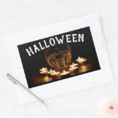 Halloween Skull en Candles Rechthoekige Sticker (Envelop)