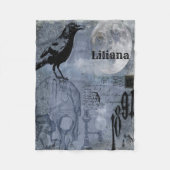  Halloween Skull en Crow Customize Fleece Deken (Voorkant)