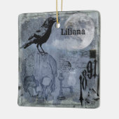  Halloween Skull en Crow Customize Keramisch Ornament (Links)