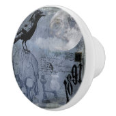 Halloween Skull en Crow Customize Keramische Knop (Rechts)