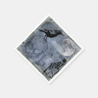 Halloween Skull en Crow Decoupage Servet