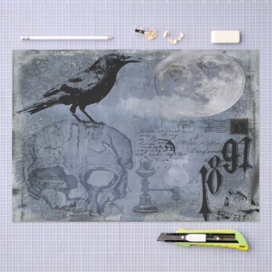  Halloween Skull en Crow Decoupage Tissuepapier (Craft)