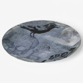  Halloween Skull en Crow Papieren Bordje (Gekanteld)