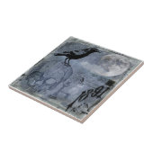  Halloween Skull en Crow Tegeltje (Zijkant)