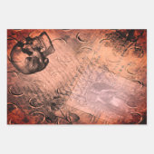 Halloween Skull en Moon Pattern Stamp Ephemera Inpakpapier Vel (Voorkant 3)