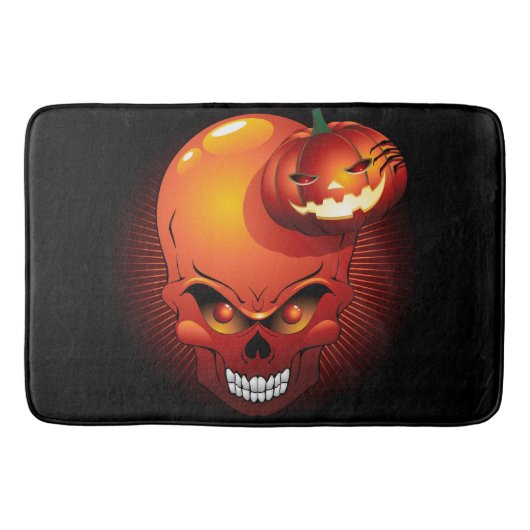 Halloween Skull en Pumpkin Badmat (Voorkant)