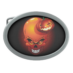 Halloween Skull en Pumpkin Belt Buckle Gesp