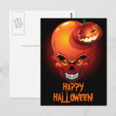 Halloween Skull en Pumpkin Briefkaart (Voorkant / Achterkant)