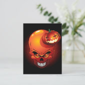 Halloween Skull en Pumpkin Briefkaart (Staand voorkant)
