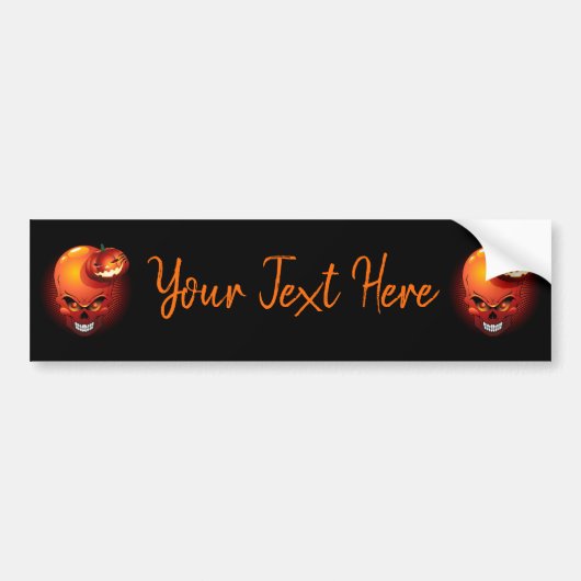 Halloween Skull en Pumpkin Bumpersticker (Voorkant)