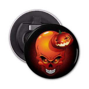 Halloween Skull en Pumpkin Button Flesopener