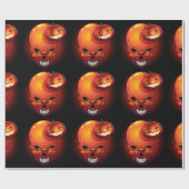 Halloween Skull en Pumpkin Cadeaupapier (Vlak)