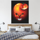 Halloween Skull en Pumpkin Canvas Afdruk (Insitu (Slaapkamer))