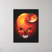 Halloween Skull en Pumpkin Canvas Afdruk (Voorkant)