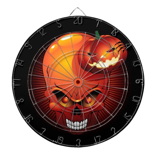 Halloween Skull en Pumpkin Dart Board Dartbord (Voorkant)