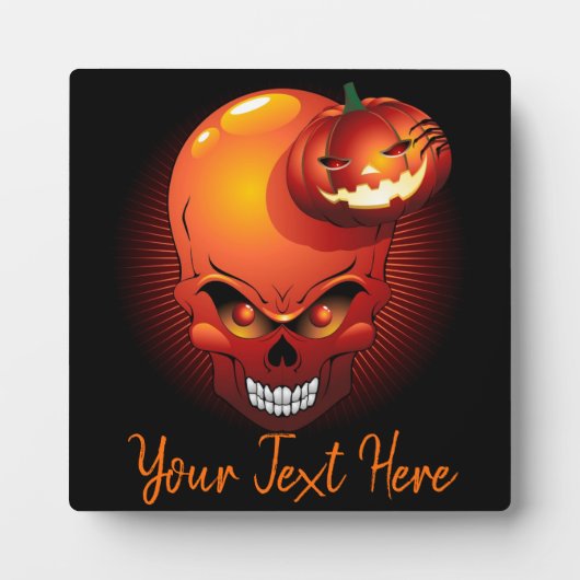 Halloween Skull en Pumpkin Fotoplaat (Voorkant)