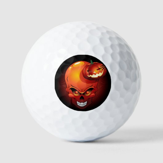 Halloween Skull en Pumpkin Golfballen (Voorkant)