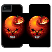 Halloween Skull en Pumpkin Incipio iPhone Portemonnee Hoesje (Agenda Open)