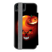 Halloween Skull en Pumpkin Incipio iPhone Portemonnee Hoesje (Agenda Achterkant)